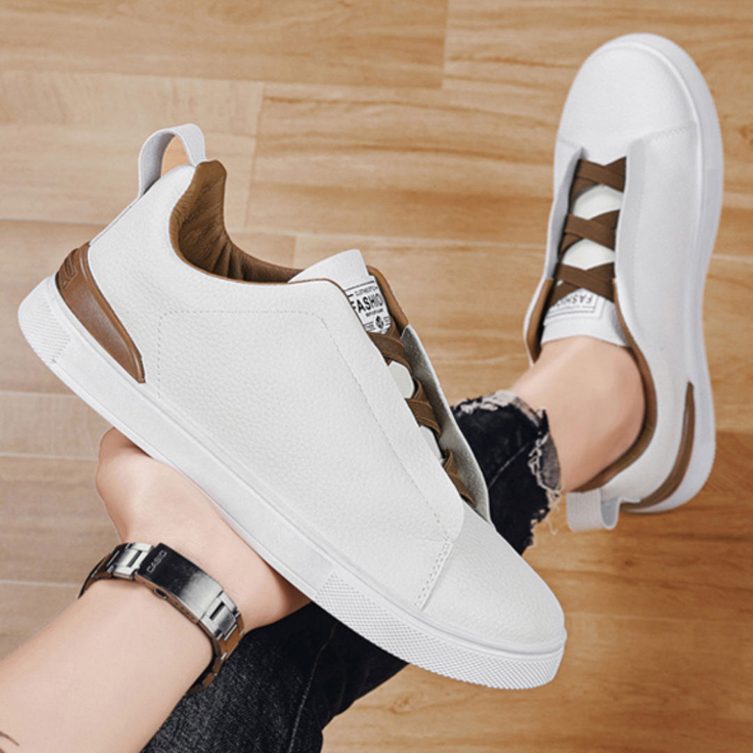 Lusitannas Casual - Sapatilha Masculina Casual em Couro