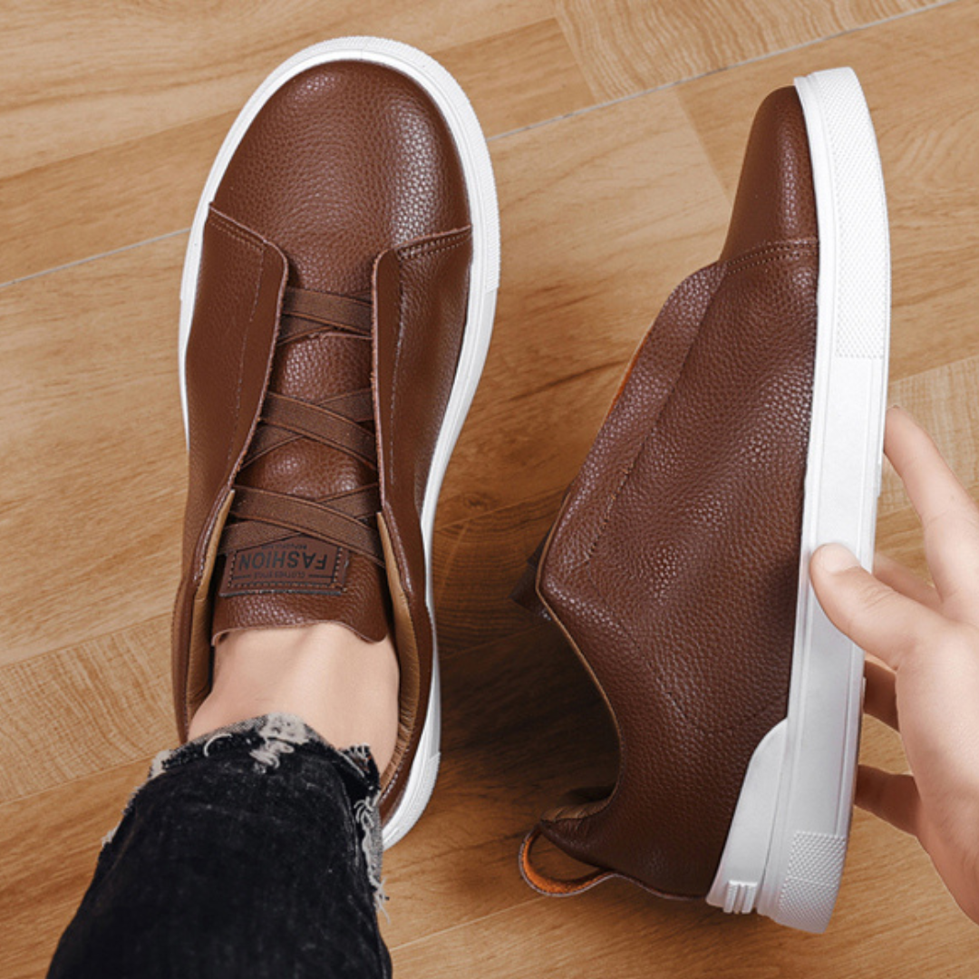 Lusitannas Casual - Sapatilha Masculina Casual em Couro