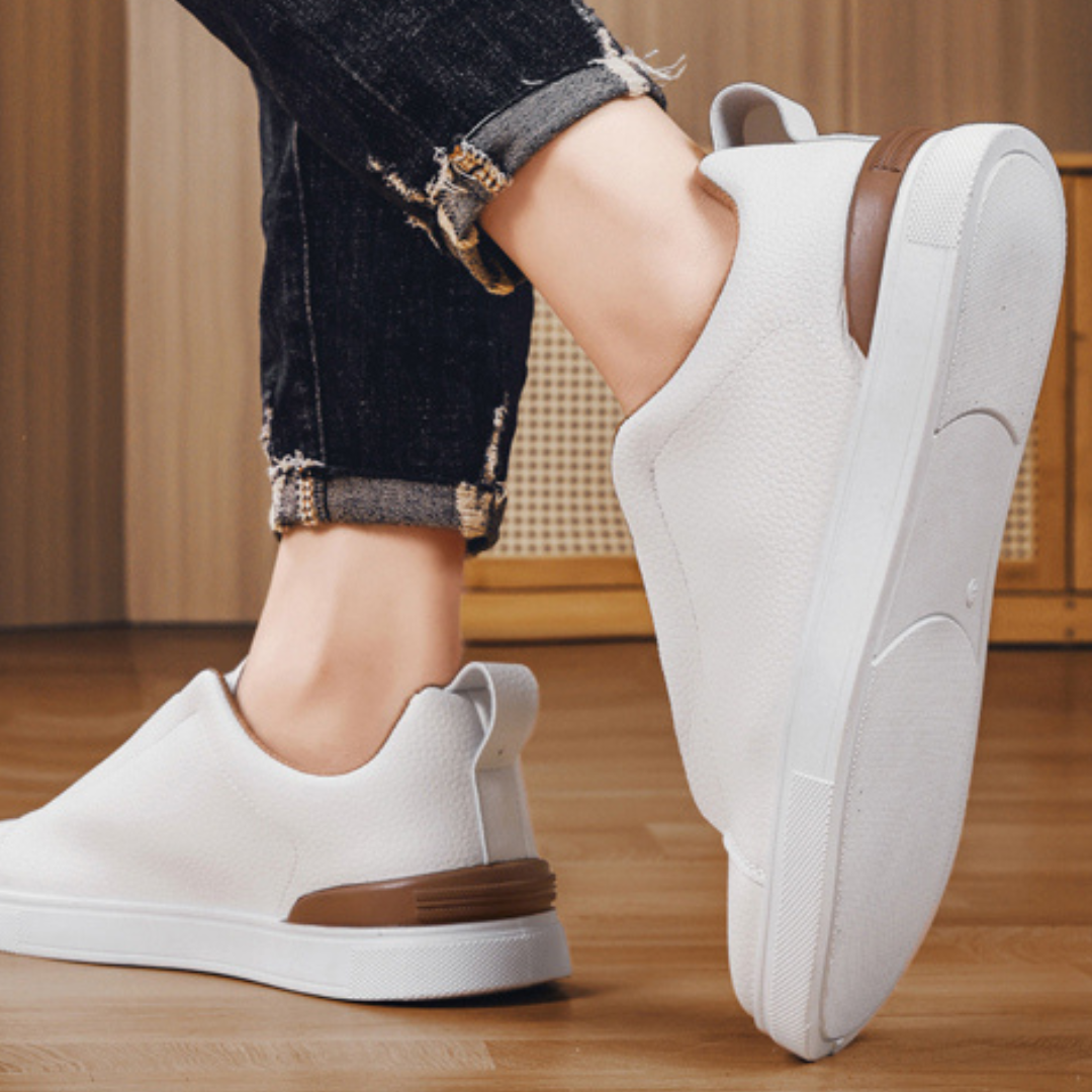 Lusitannas Casual - Sapatilha Masculina Casual em Couro
