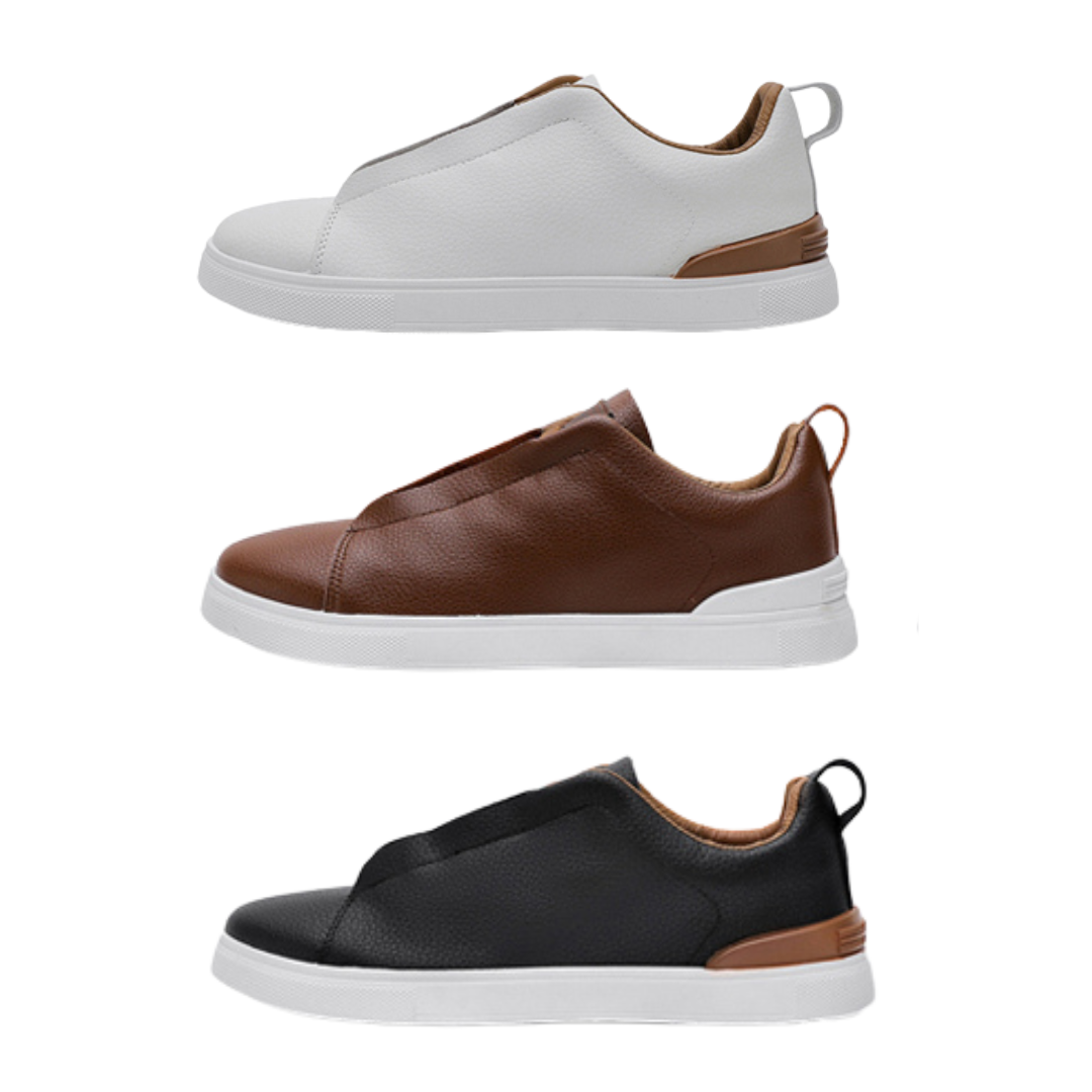 Lusitannas Casual - Sapatilha Masculina Casual em Couro