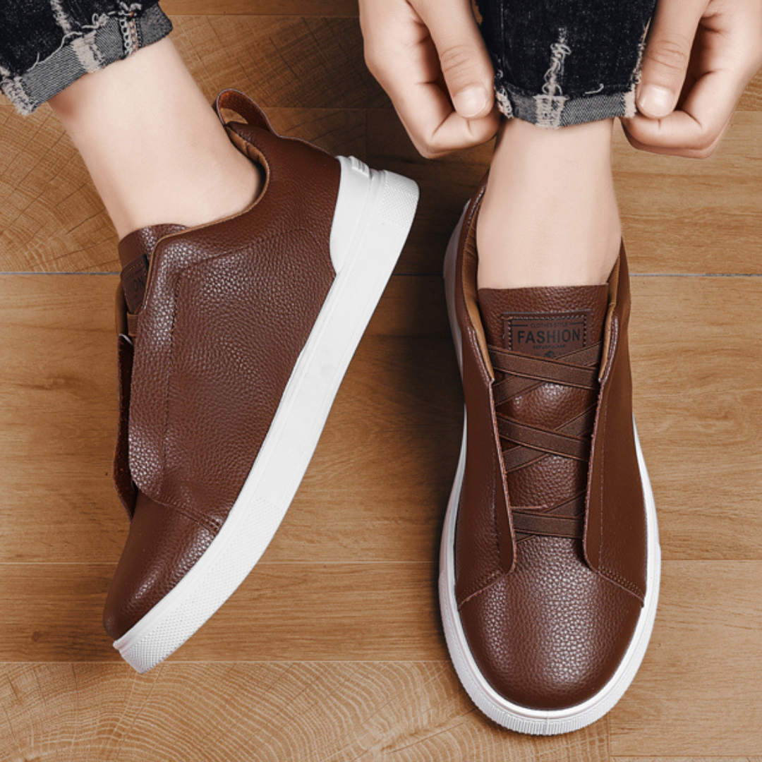 Lusitannas Casual - Sapatilha Masculina Casual em Couro