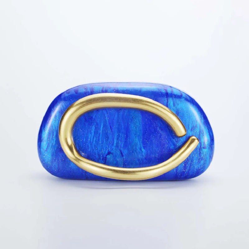 Clutch Rígida "Glamour" com Corrente e Detalhes em Gold