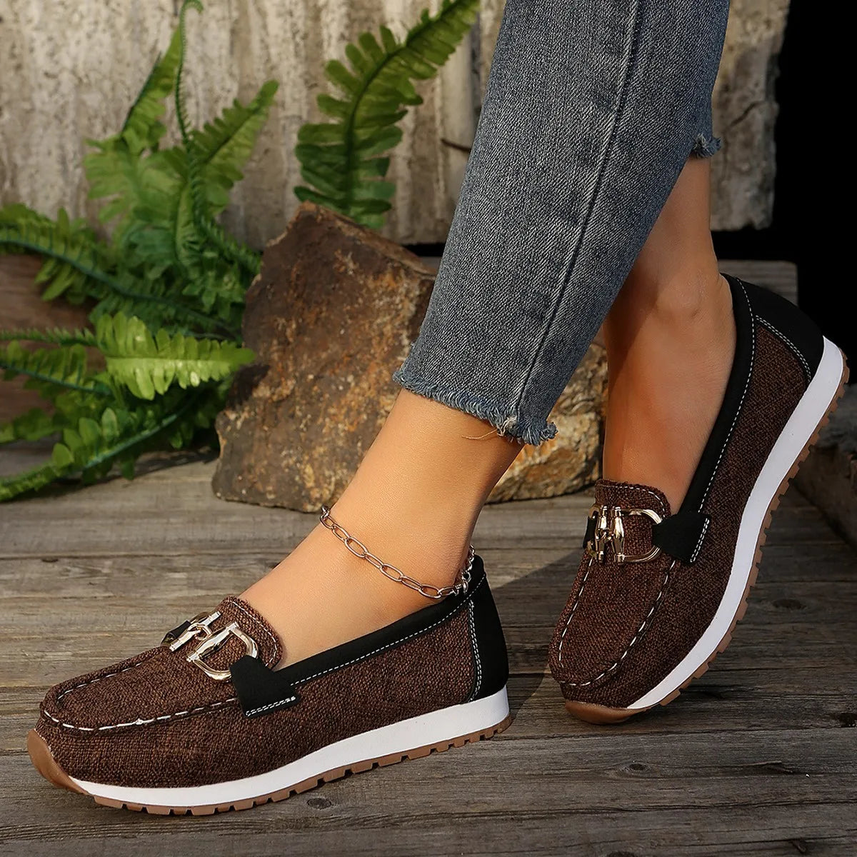 Cristina Marie Chloe - Mocassim casual feminino Super Confortável