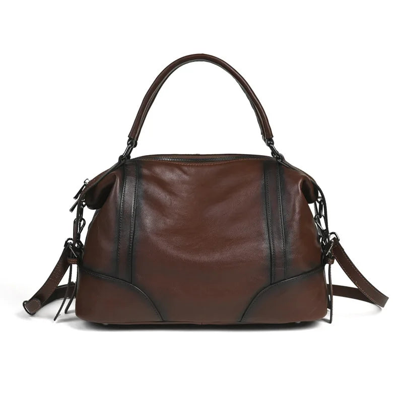 Siena Vintage – mala tote em pele bovina, cor café