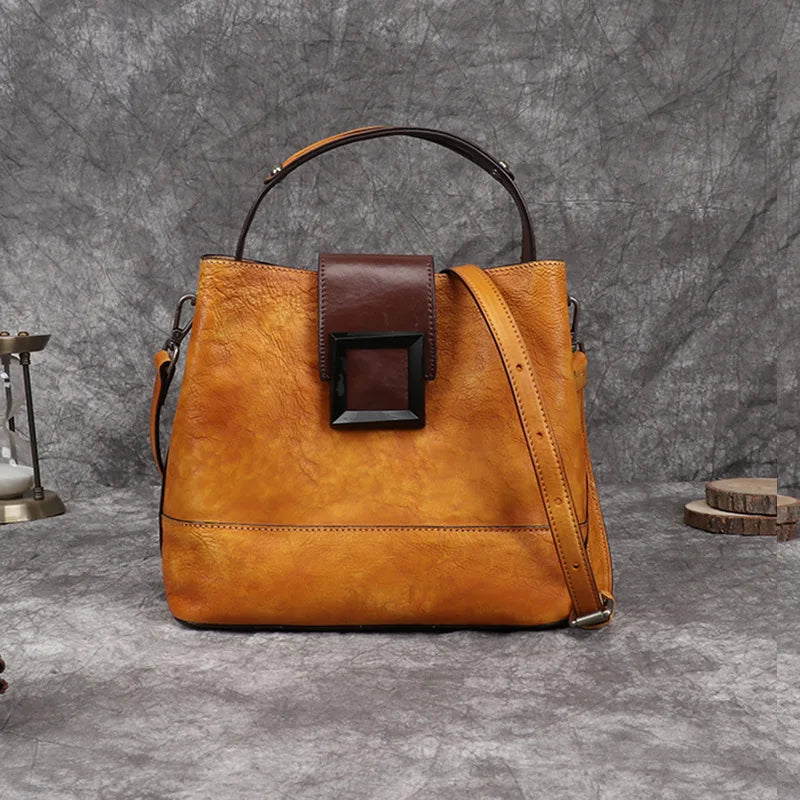 Sac seau Helena Vintage – Fabriqué en cuir véritable de première qualité