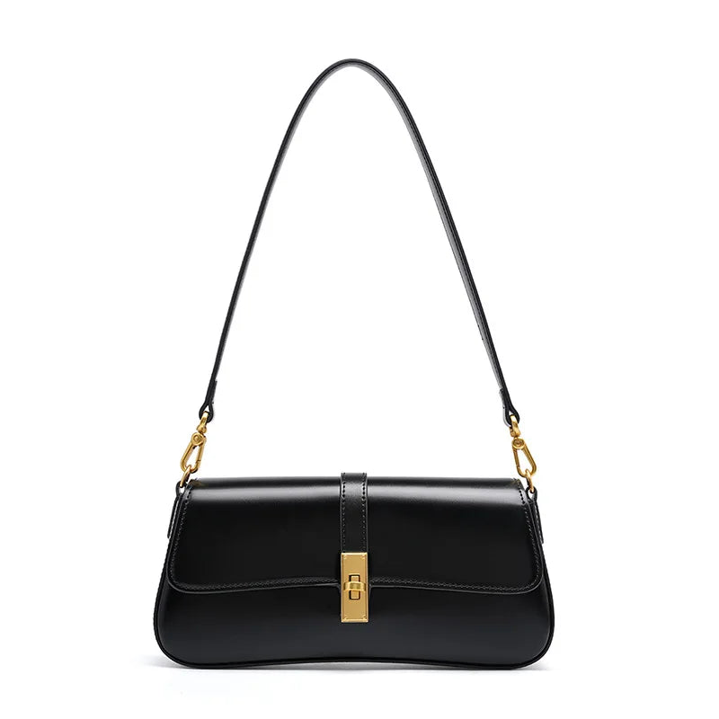 Bolsa Baguete "Clássica Lux Couro Genuíno"