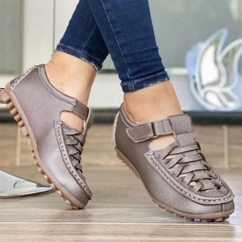 Aurora - Sandália tipo mocassin semi ortopédica confortável e muito elegante