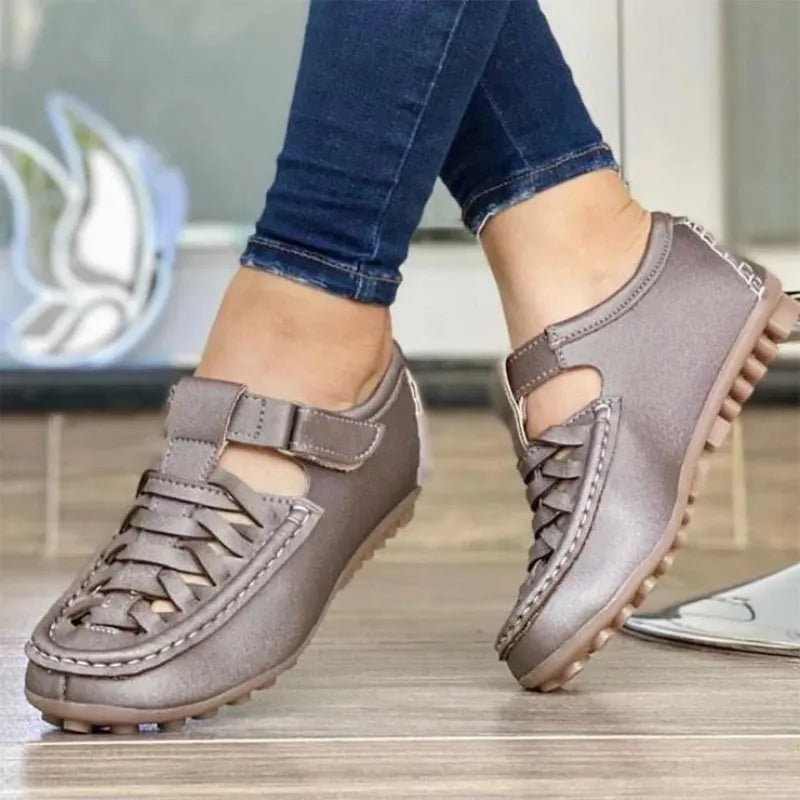Aurora - Sandália tipo mocassin semi ortopédica confortável e muito elegante