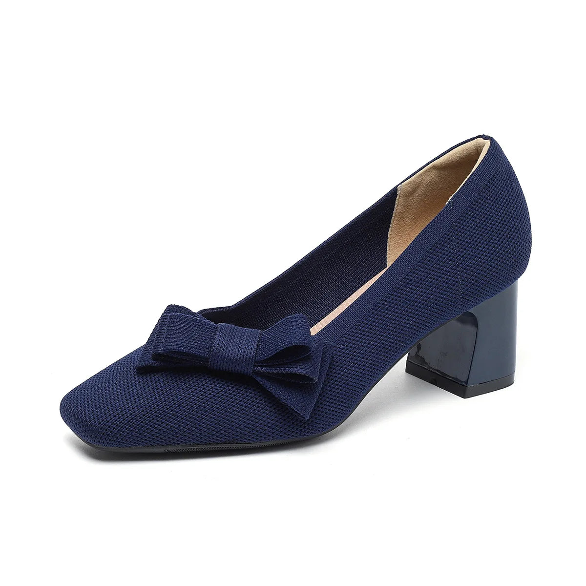 Amélia Violet - Medium Heel Shoe with Elegant Bow