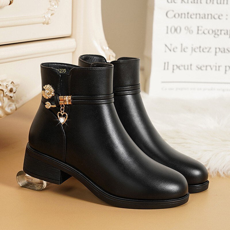 Bota de Outono & Inverno Geneva - Impermeável e aveludada