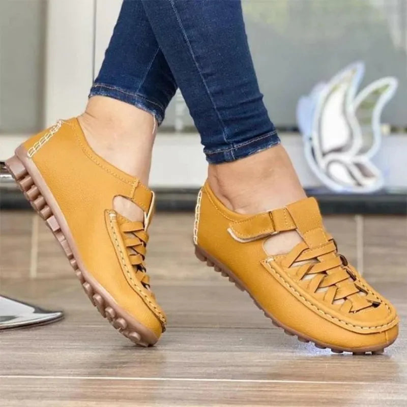 Aurora - Sandália tipo mocassin semi ortopédica confortável e muito elegante