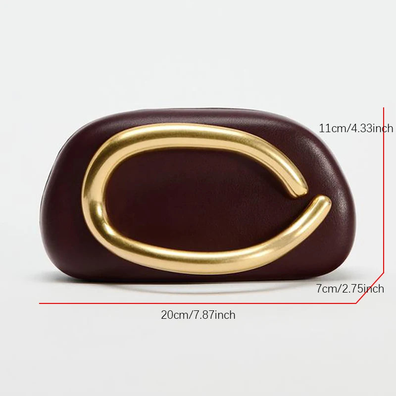 Clutch Rígida "Glamour" com Corrente e Detalhes em Gold