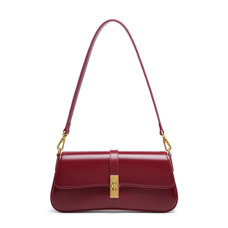 Bolsa Baguete "Clássica Lux Couro Genuíno"
