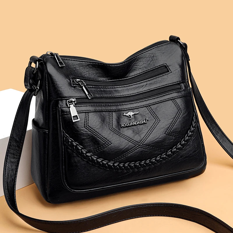 Bolsa “Vera Soft” – Mala Feminina com Multibolsos em Couro Vegano Luxuoso