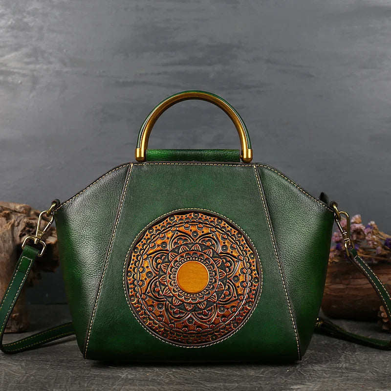 Íris Vintage – mala concha em pele genuína, cor verde