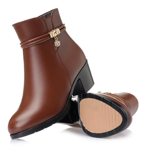 Laurem - Bota Super Confortável em Couro Genuíno