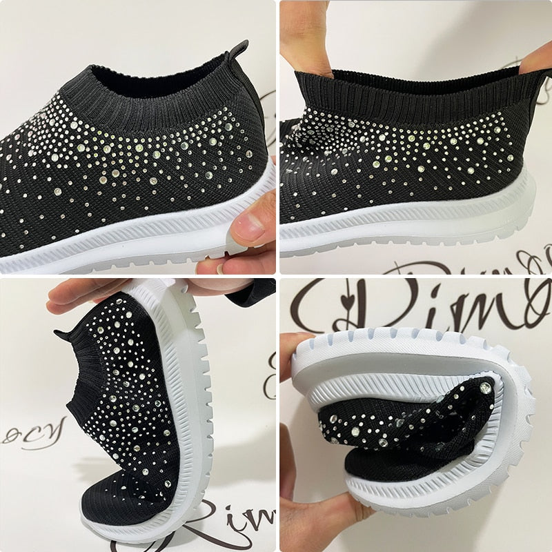 Tênis Feminino Slip On Com Cristais Tênis Feminino Slip On Com Cristais CompreBemFacil.com
