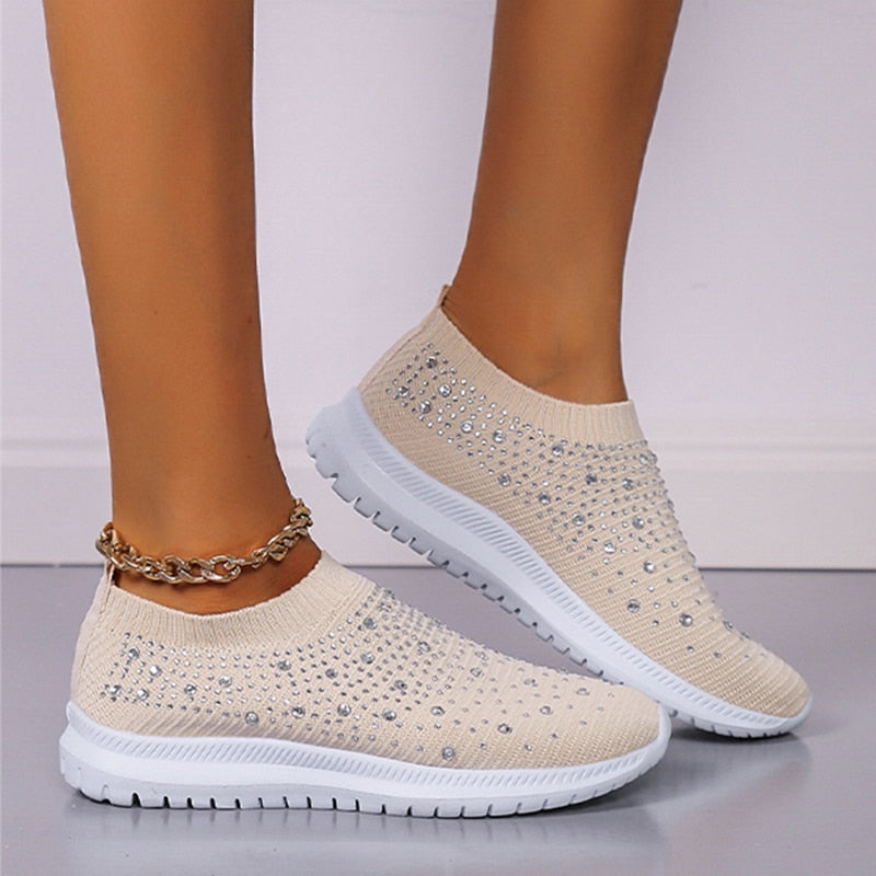 Tênis Feminino Slip On Com Cristais Tênis Feminino Slip On Com Cristais CompreBemFacil.com