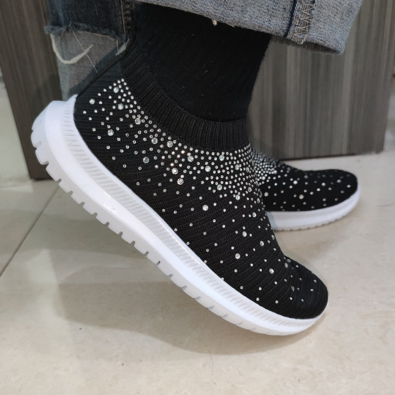 Tênis Feminino Slip On Com Cristais Tênis Feminino Slip On Com Cristais CompreBemFacil.com