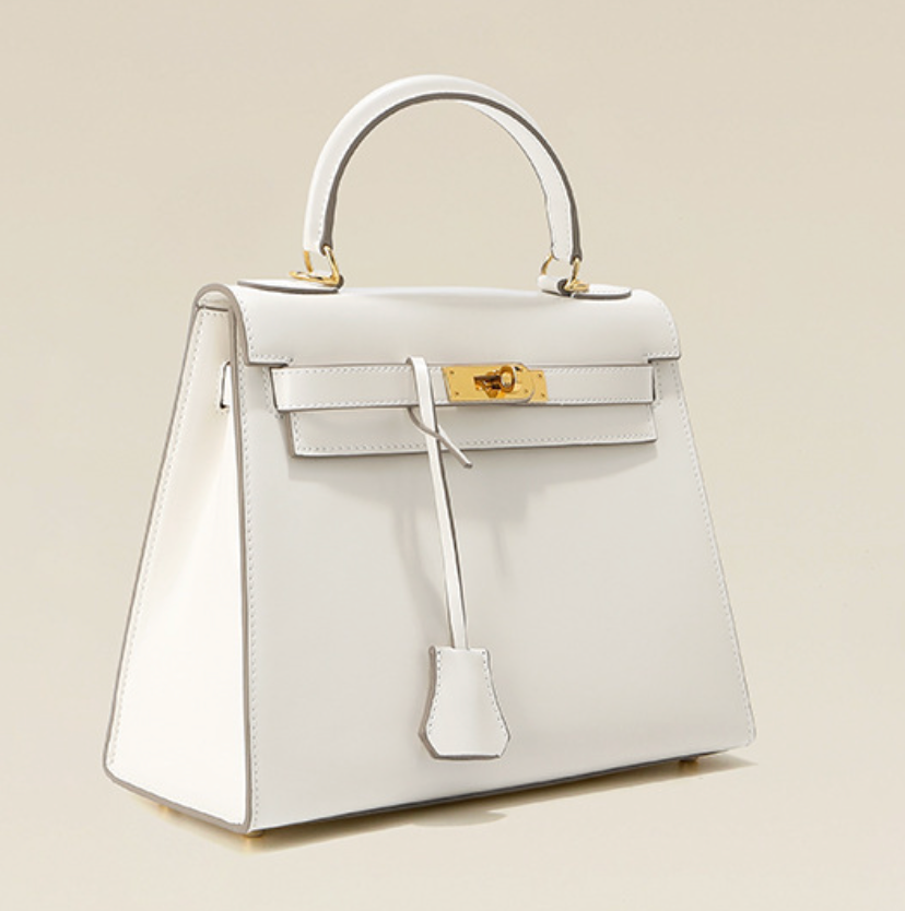 Grace Box – Bolsa Estruturada em Couro Genuíno Liso ( 28 CM )