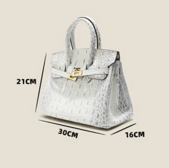 Jane Croco Himalaya – Bolsa 30 cm em Couro Genuíno