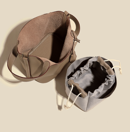 Camille Bucket – Bolsa Bucket em Couro Bovino Full-Grain