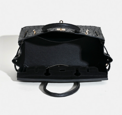 Jane Ostrich 30 – Bolsa em Couro com Textura Avestruz