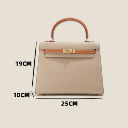 Grace Duo  – Bolsa Estruturada em Couro Genuíno Pebbled ( 22 CM e 25 CM )