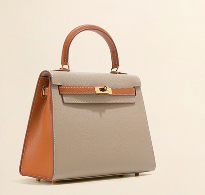 Grace Duo  – Bolsa Estruturada em Couro Genuíno Pebbled ( 22 CM e 25 CM )