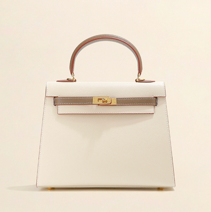 Grace Duo  – Bolsa Estruturada em Couro Genuíno Pebbled ( 22 CM e 25 CM )