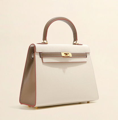 Grace Duo  – Bolsa Estruturada em Couro Genuíno Pebbled ( 22 CM e 25 CM )