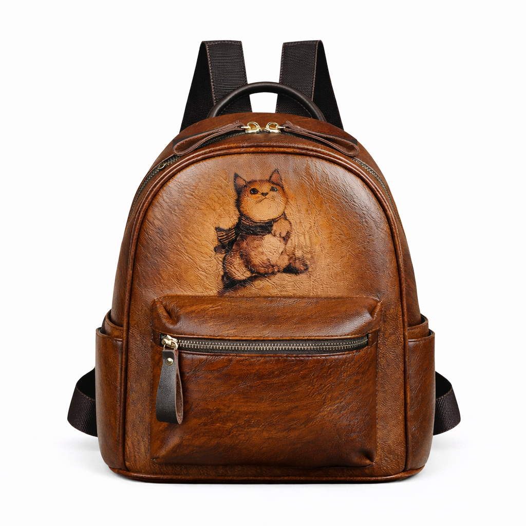 Sac à dos artistique vintage Clara – Fabriqué en cuir véritable de première qualité