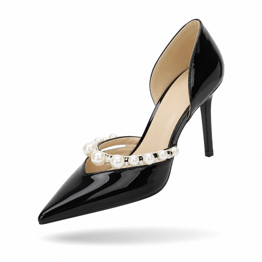 Victoria Pearl - Sapatos de Salto Elegantes com Pérolas e Cristais