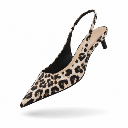 Savannah Chic - Sapatos Slingback Leopardo Elegantes