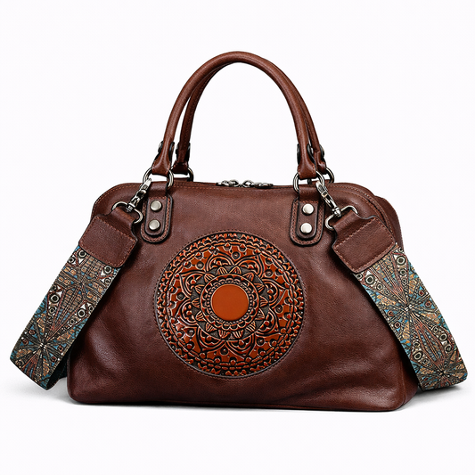 Sac Boston Camila Vintage – Fabriqué en cuir véritable de première qualité