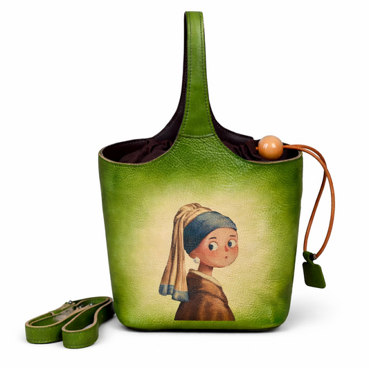 Sac seau vintage Valentina – Fabriqué en cuir véritable de première qualité 