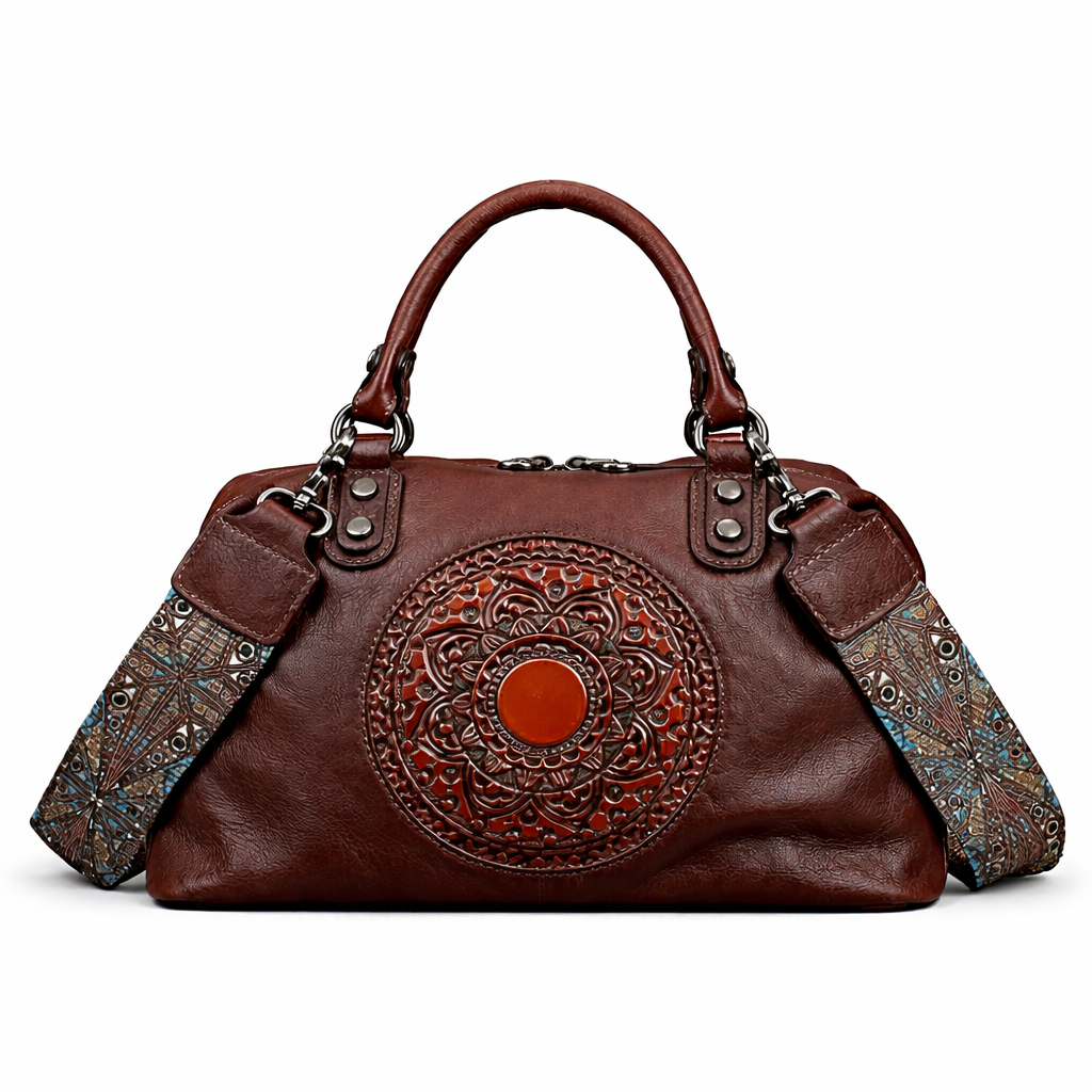 Sac Boston Serena Vintage – Fabriqué en cuir véritable de première qualité 