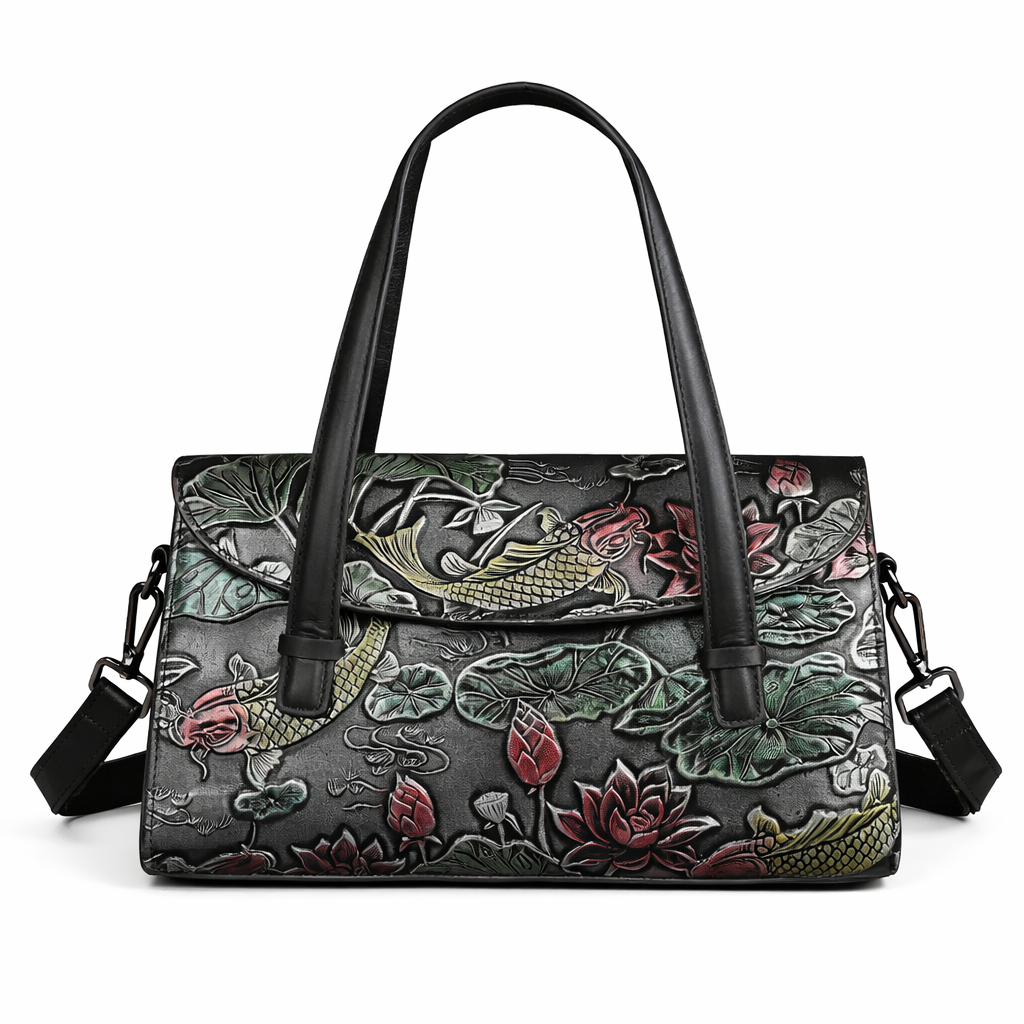 Sac vintage oriental en jade – Fabriqué en cuir véritable de qualité supérieure 