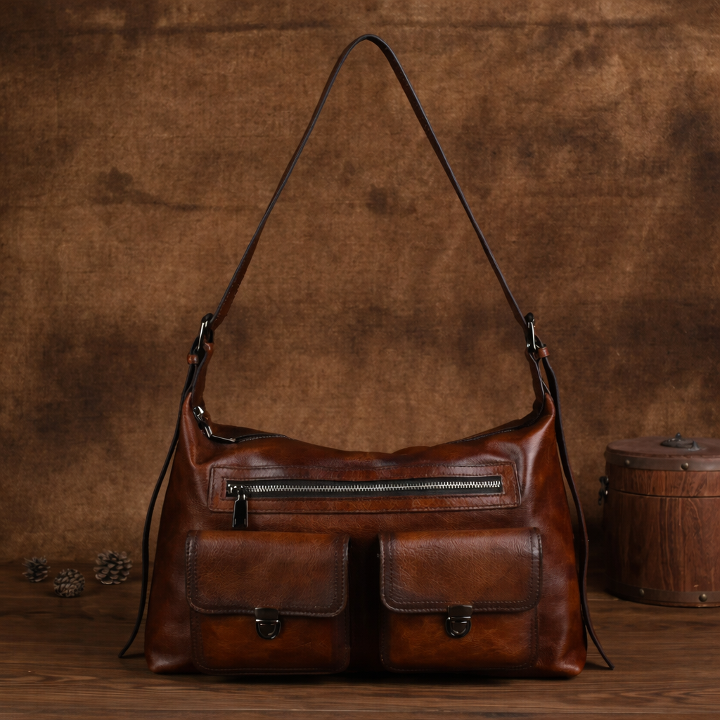 Sac Alba Vintage – Fabriqué en cuir véritable peint à la main