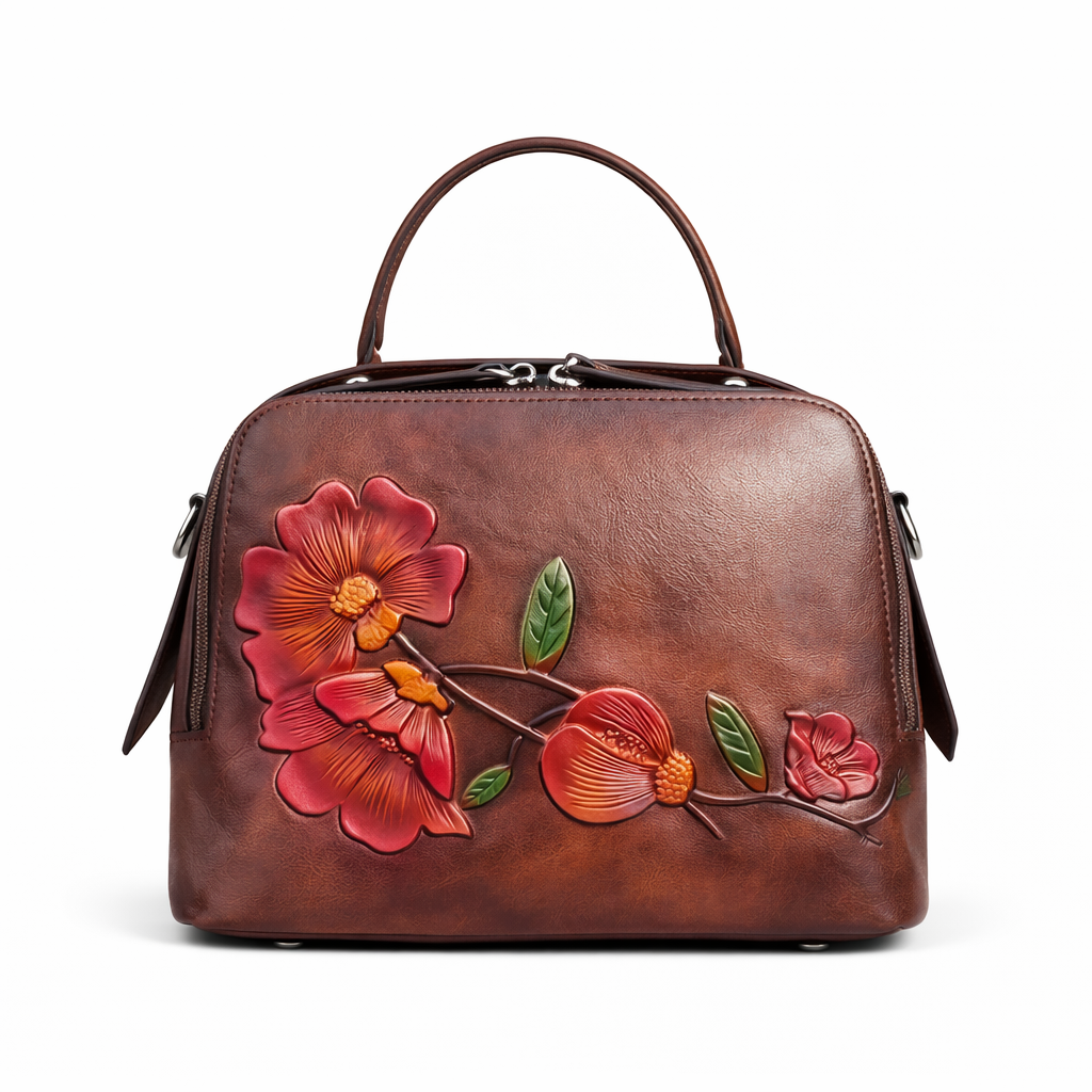 Sac Verona Vintage – Cuir véritable avec gaufrage artisanal