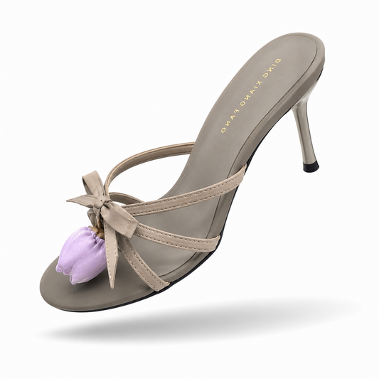 Valentina Satin - Mules Elegantes de Salto Femininas