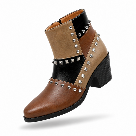 INVICTA - Bota Feminina de Salto com Detalhes Metálicos