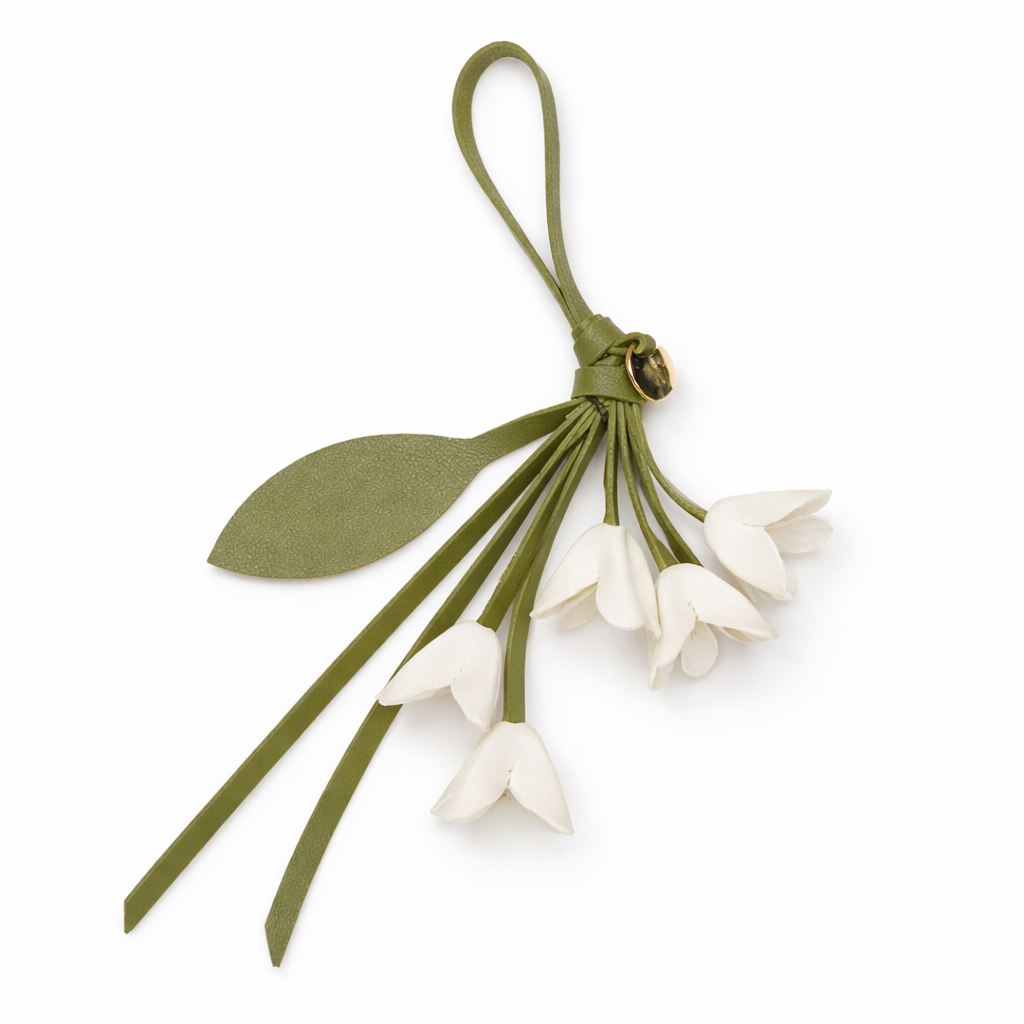 Fleur Élise – Porta-Chaves Floral em Pele para Carteiras ou Malas