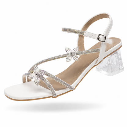 Celina Cristal – Sandálias de Salto Bloco