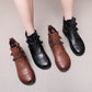Botas de Couro Genuíno Femininas Confortáveis Zíper Lateral