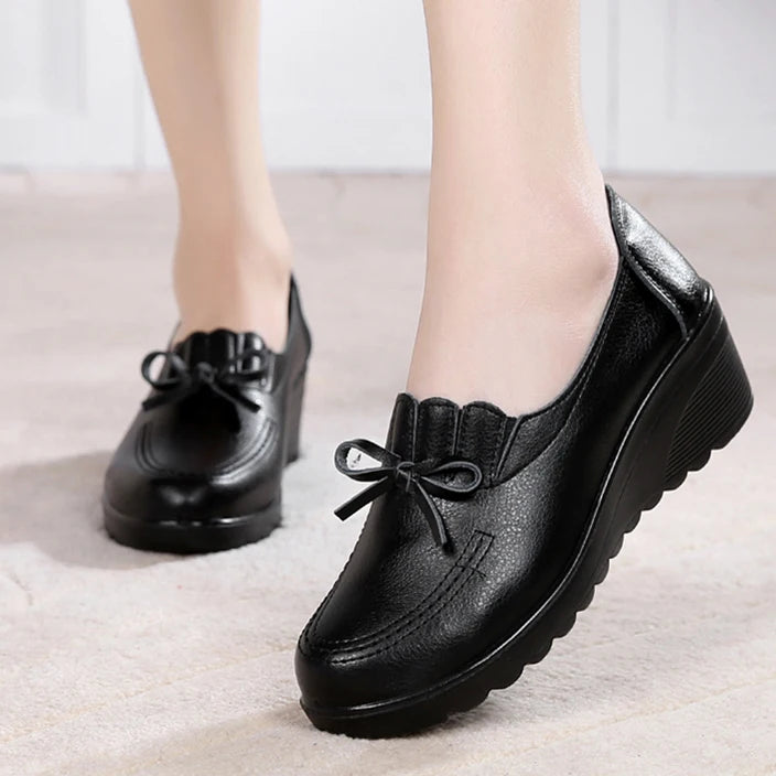 Sapatos Femininos Slip On Cunha Confortável Casual