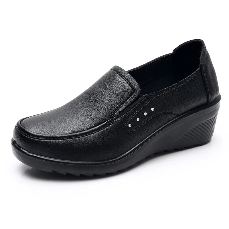 GKTINOO Sapatos Femininos Wedges Confortáveis Couro Premium