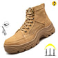 Genuine Leather Men Safety Boots Canvas Stitching Construction Work Shoes Male Indestructible Steel Toe Boots For Men Footwear