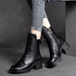 GKTINOO Botas Femininas Couro de Vaca Salto Quadrado 6 cm