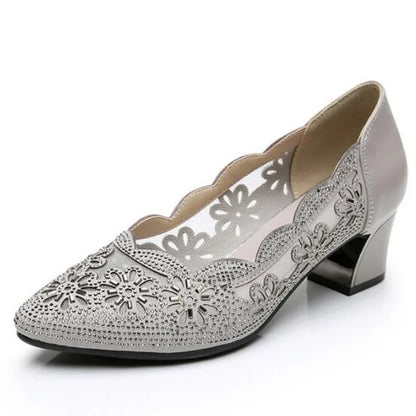 Chaussures pour femmes GKTINOO 2025, talon carré en cuir véritable